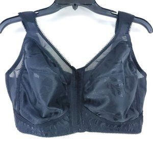 Playtex 18 Hour Front Close Wirefree Bra With Flex Back Size 40DD Black